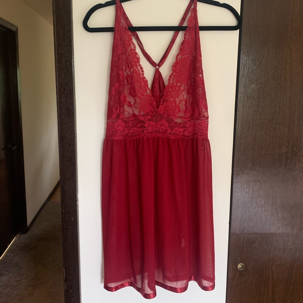 3X red flowey Lingerie top